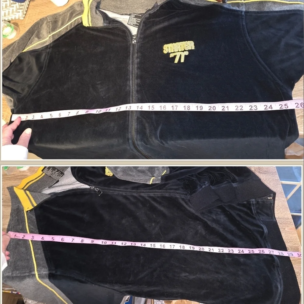 Vintage Starter 71 Track Jacket Velour Zip-up 90s Y2K Logo Streetwear Men's L XL
